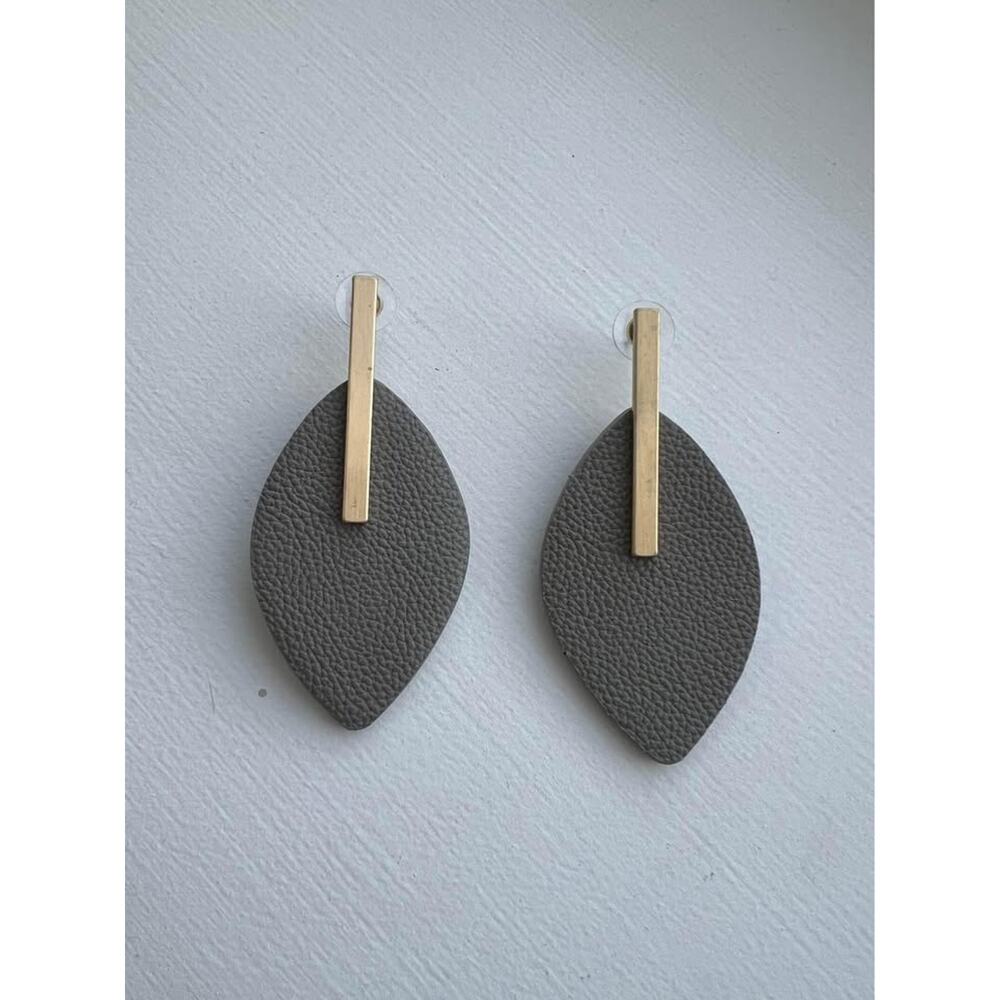 leather cut earrings